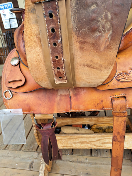 16" Hereford Tex Tan Flex Tree Trail Saddle Western Saddle