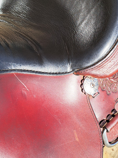 15" Circle Y Calico Western Trail Saddle