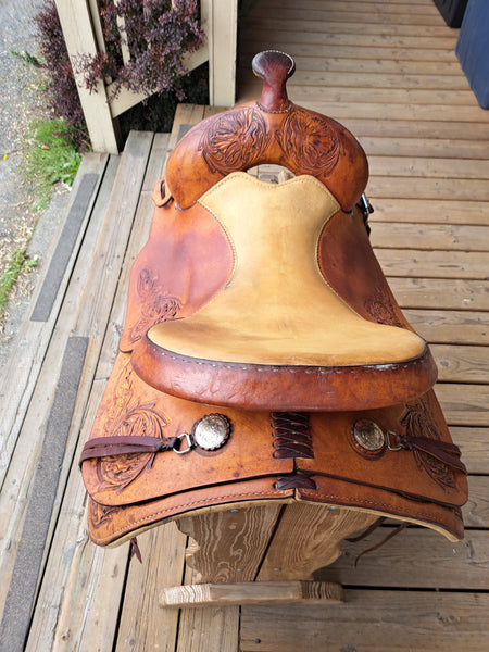16" Hereford Tex Tan Flex Tree Trail Saddle Western Saddle