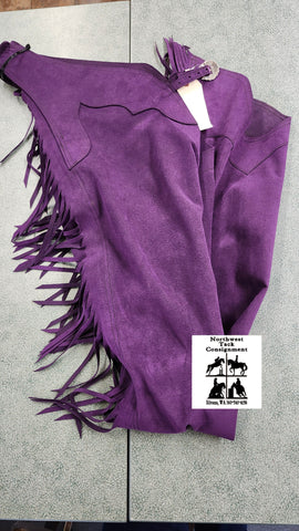 Dry Creek Designs Ultrasuede Chaps w/ Fringe and Belt