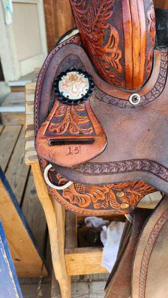 15" Hereford Tex Tan Barrel Saddle