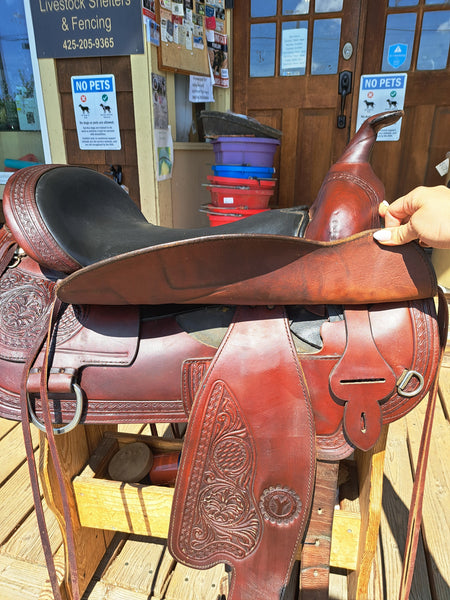 17" Circle Y Basket Flower Trail Saddle