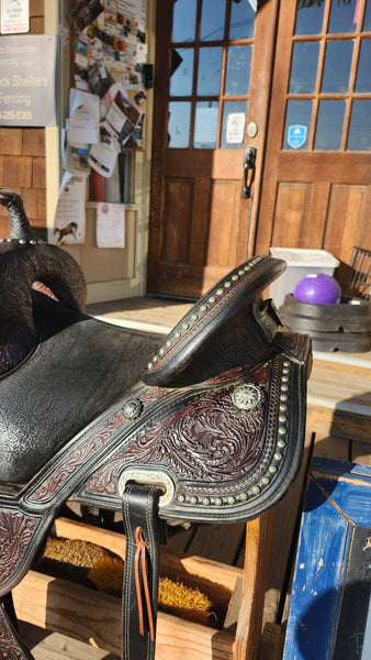14.5" Tammy Fischer by Circle Y Treeless Barrel Saddle