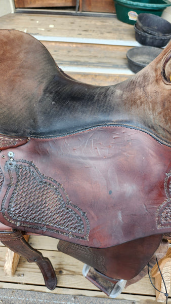 ON TRIAL 16" Jim Taylor Larry Trocha Cowhorse Saddle