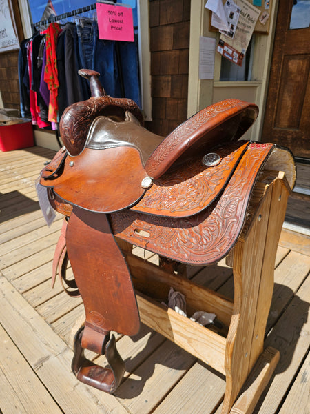 15" Hereford Tex Tan Western Trail Saddle