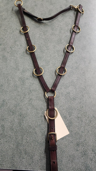 10 Ring Leather Training Martingale