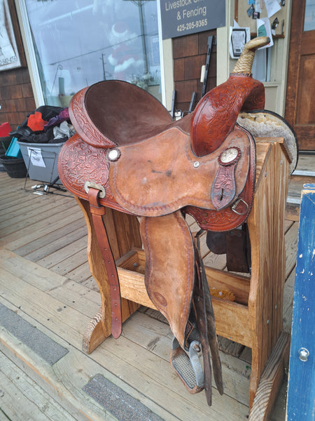 15" Hereford Tex Tan Barrel Racing Saddle