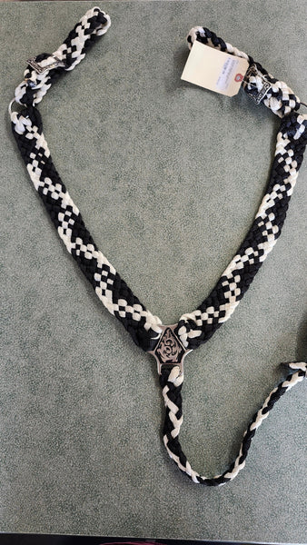 Custom Muletape Breastcollar - White & Black