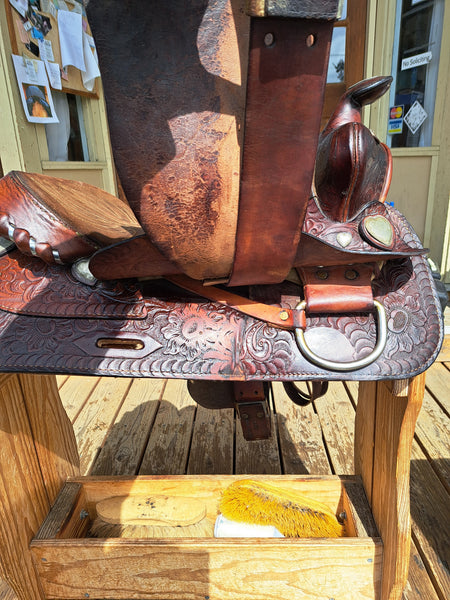 15.5" Vintage Hereford Tex Tan Western Saddle