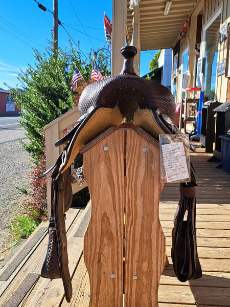 15" Circle Y Calico Western Trail Saddle