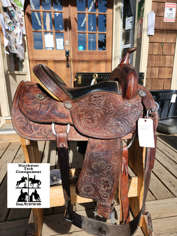 14" Crates Meleta Brown Barrel Saddle