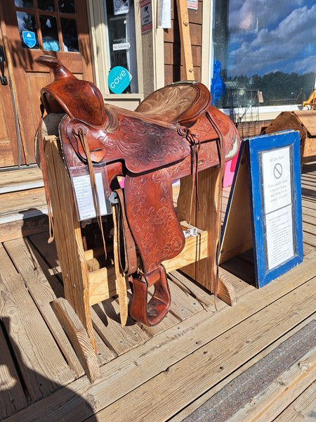 15" Vintage TexTan Western Saddle