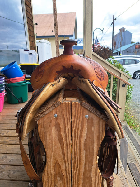 16" Hereford Tex Tan Flex Tree Trail Saddle Western Saddle