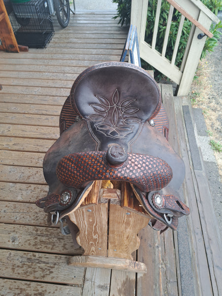 14.5" Double J Pozzi Pro Barrel Racing Saddle
