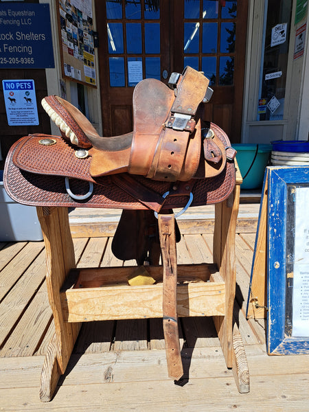14" About the Horse Black Rhino Barrel Saddle