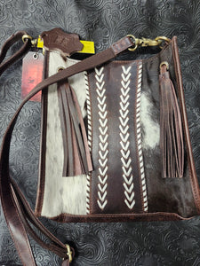 NEW Klassy cowgirl hair on cowhide leather conceal carry crossbody bag