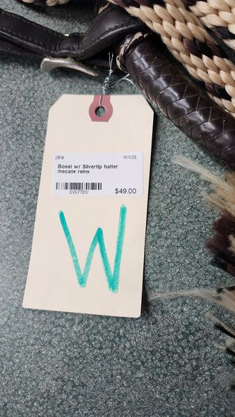 Bosal With silvertip halter and Mecate Reins