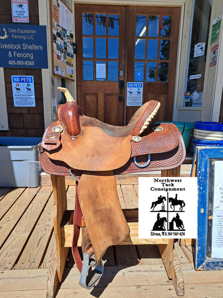 14" About the Horse Black Rhino Barrel Saddle
