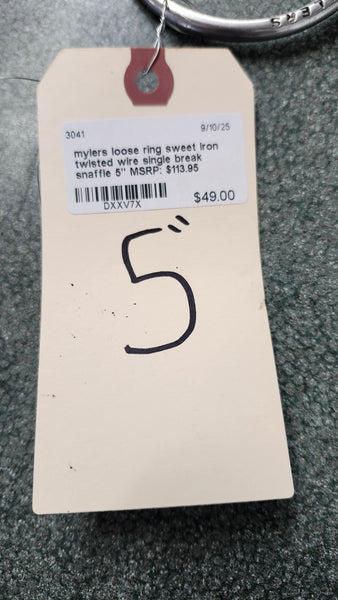 5" Myler Loose ring Twisted sweet iron Bit