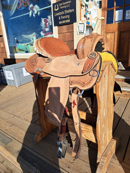 15" Double T Barrel Racing Saddle