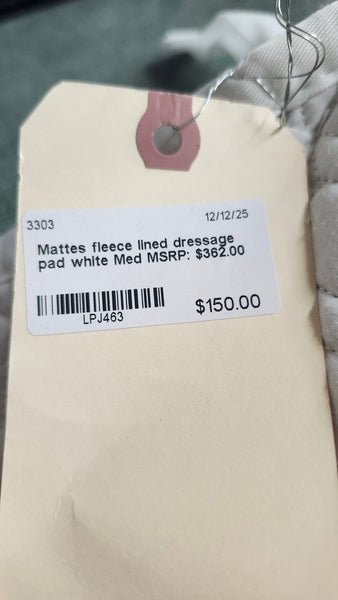 Mattes Fleece Lined Dressage Pad