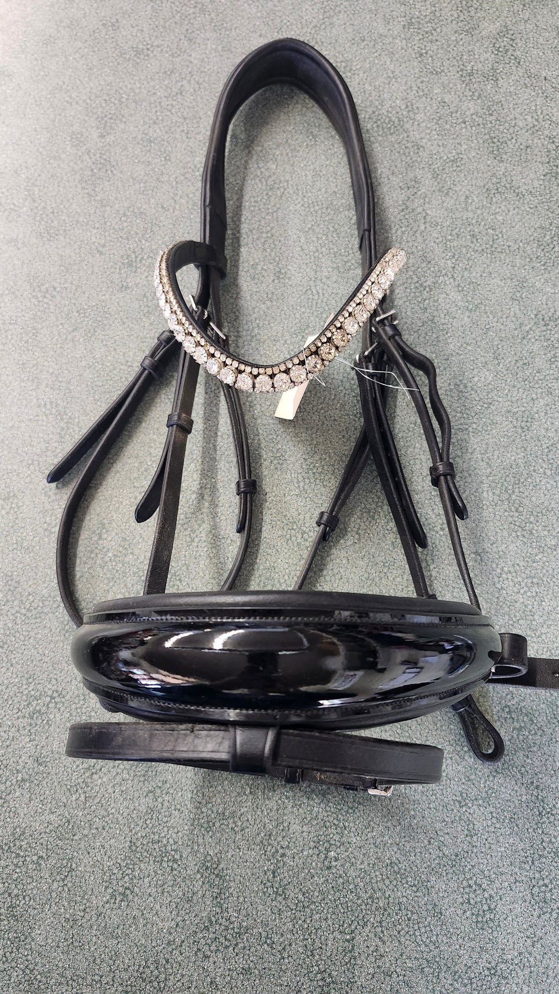 X-Full Solo Equine Dressage Bridle With Crystal Brow