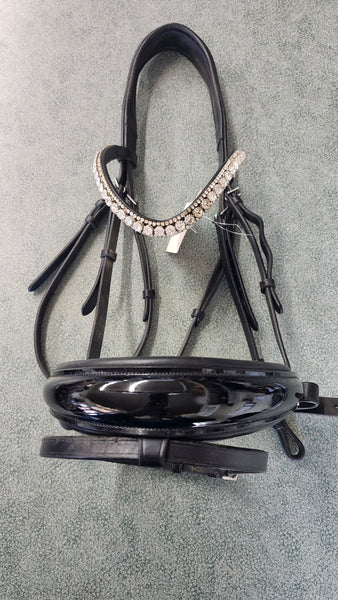 X-Full Solo Equine Dressage Bridle With Crystal Brow