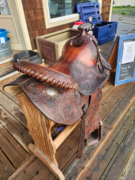 16" Vintage Broken Horn Western Equitation Show Saddle