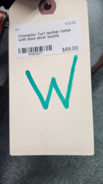 Champion Turf Leather halter with Lead