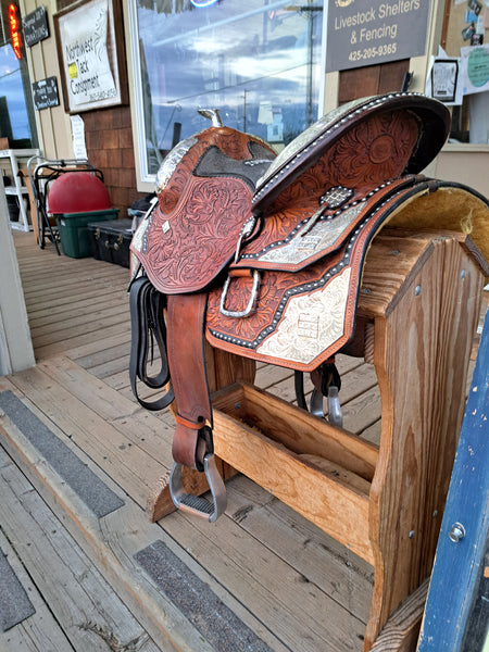14" Tough 1 Silver Royal Extreme Silver Show Saddle