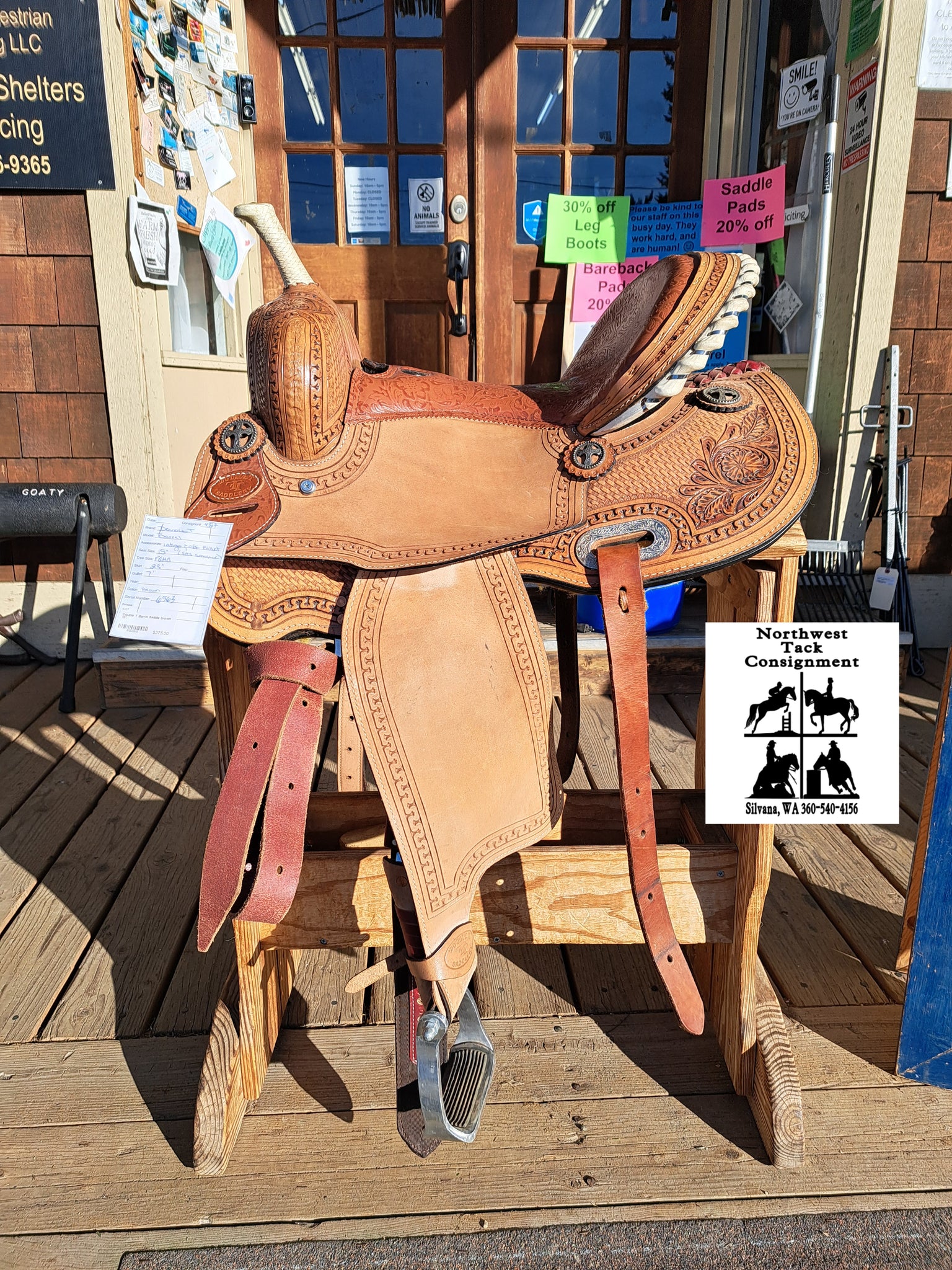 15" Double T Barrel Racing Saddle
