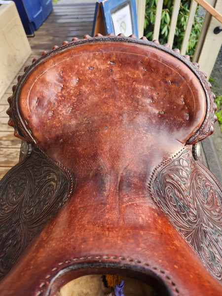 16" Vintage Broken Horn Western Equitation Show Saddle