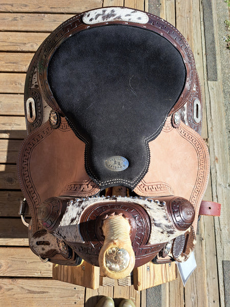 13" Double T Cowhide Barrel Saddle