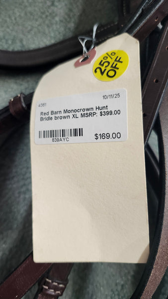 Red Barn Monocrown Hunt Bridle