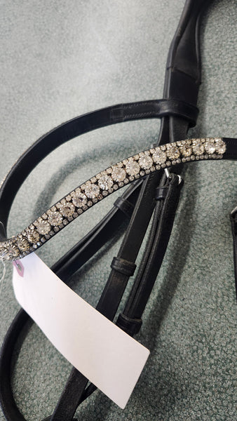 X-Full Solo Equine Dressage Bridle With Crystal Brow