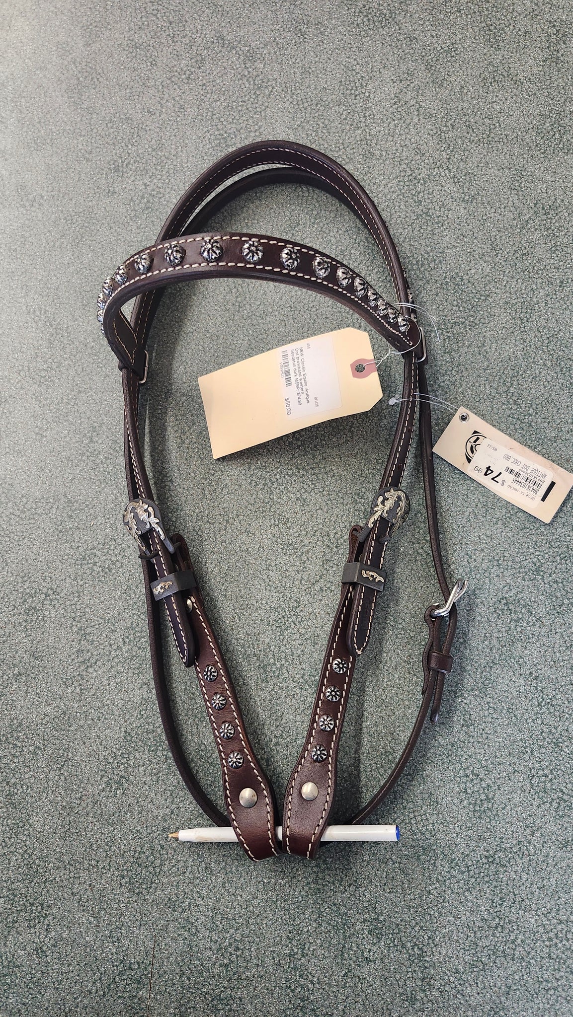 NEW Classic Equine Antique Dot Browband Western Headstall