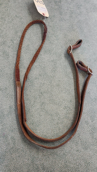 Braided Leather Loop Reins