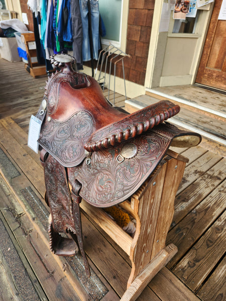 16" Vintage Broken Horn Western Equitation Show Saddle