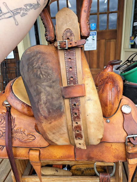 16" Hereford Tex Tan Flex Tree Trail Saddle Western Saddle