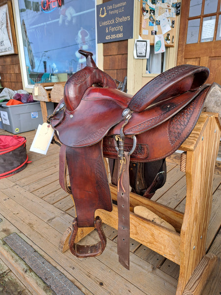 16" Diamond H Western Saddle