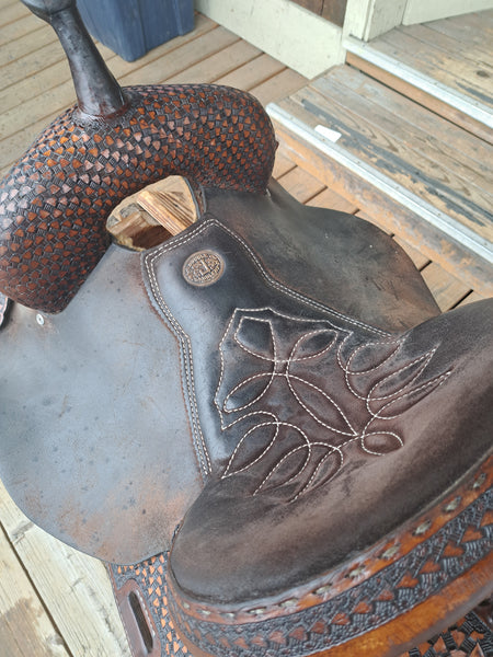 14.5" Double J Pozzi Pro Barrel Racing Saddle