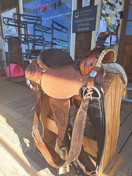 15.5" Running P Saddlery Western Roper Saddle