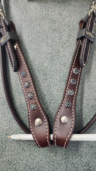 NEW Classic Equine Antique Dot Browband Western Headstall