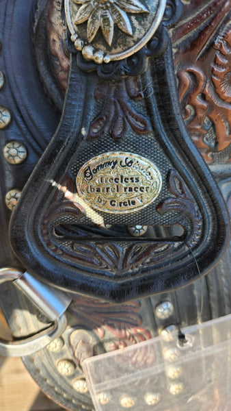 14.5" Tammy Fischer by Circle Y Treeless Barrel Saddle