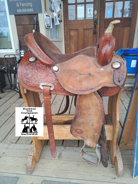 15" Hereford Tex Tan Barrel Racing Saddle