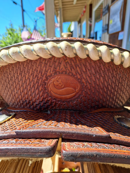 14" About the Horse Black Rhino Barrel Saddle