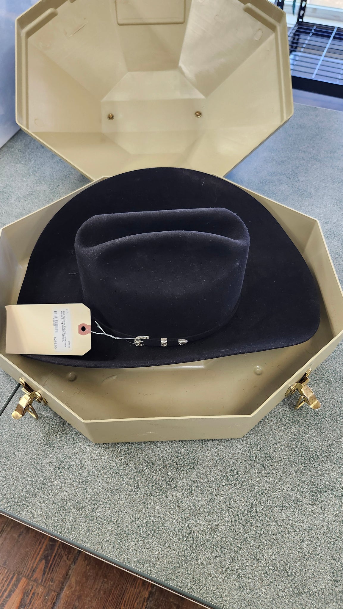 Custom Felt Hat 20X - Black, 6 7/8