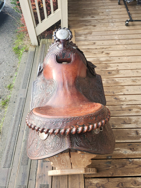 16" Vintage Broken Horn Western Equitation Show Saddle