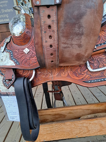 14" Tough 1 Silver Royal Extreme Silver Show Saddle