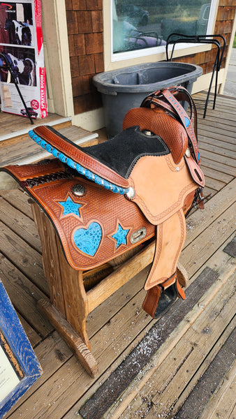 ON TRIAL 15" Texas Saddlery Barrel Saddle Package